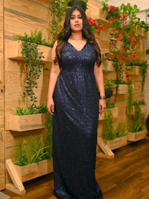 Navy Blue Sequence Gown