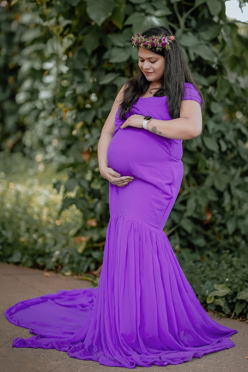 Lilac Fishtail Maternity Gown