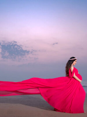 Rani Pink Georgette Infinity Trail Gown