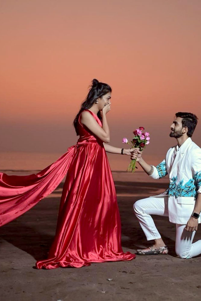 Red Satin Infinity Detachable Trail Gown
