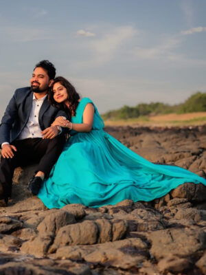 Turquoise Georgette Infinity Detachable Trail Gown