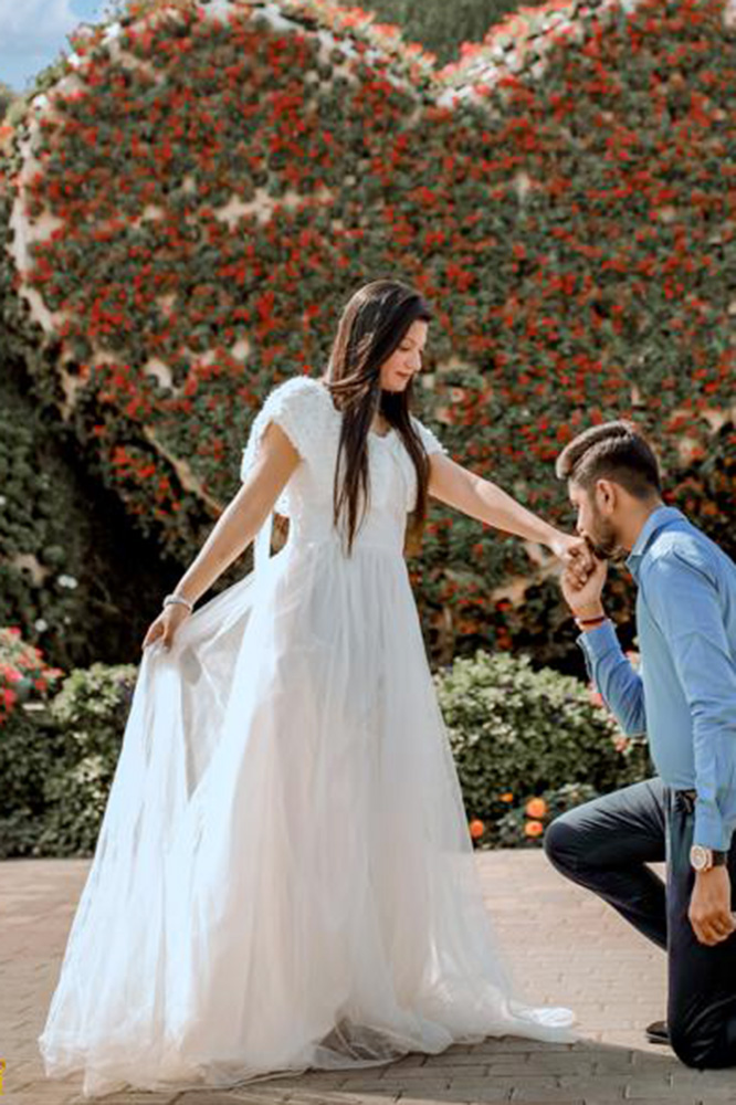White Net Cold Shoulder Catholic Gown